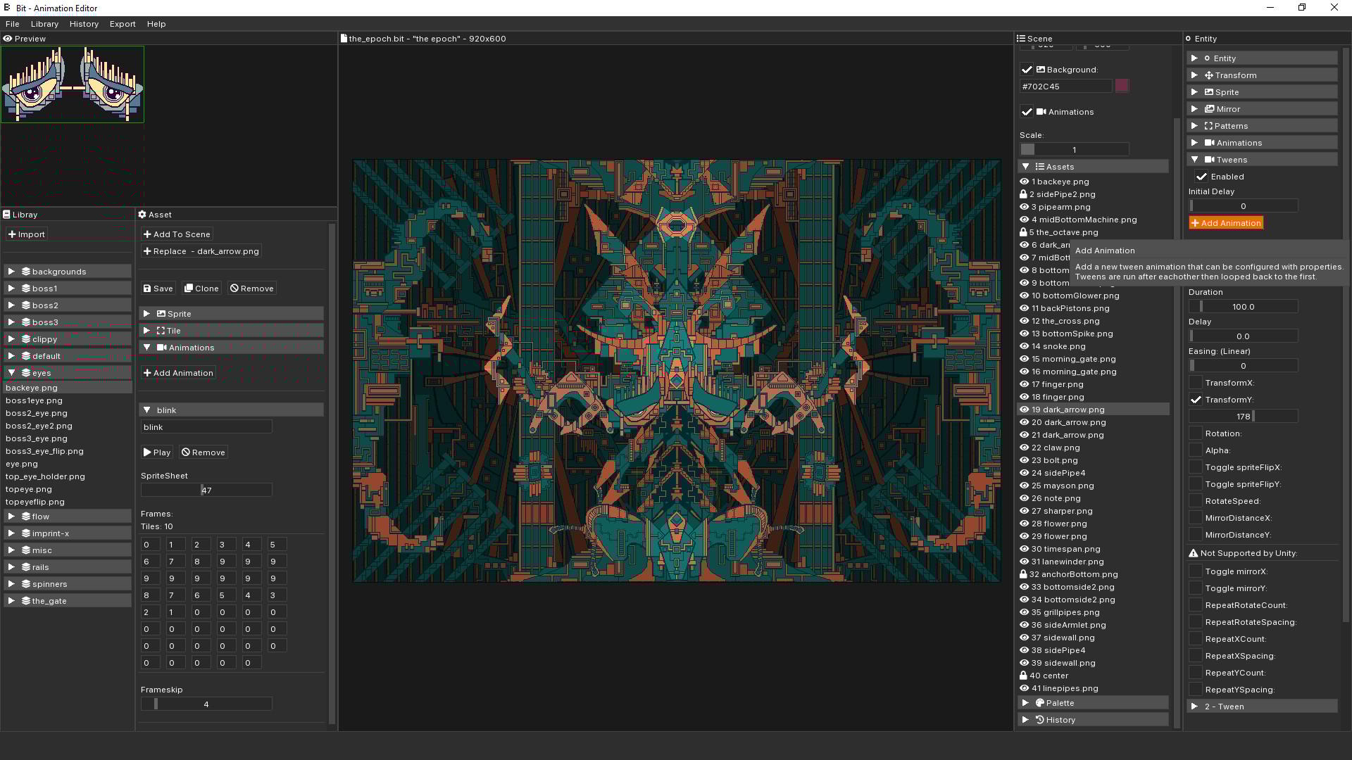 Bit Animation Editor - Animation timeline